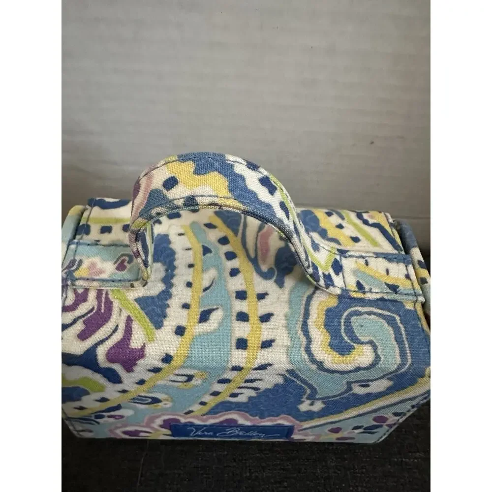 Vera Bradley Mini Travel Jewelry Case Hard Sided Paisley Floral Handle